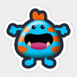 Cute Blue Monster Sticker